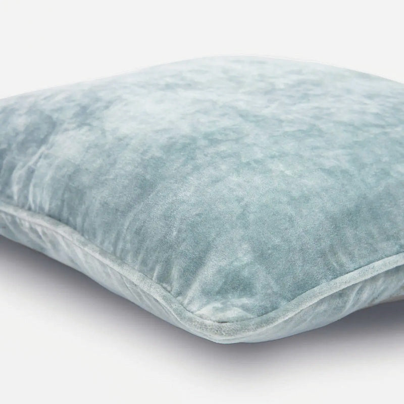 Soft Blue Velvet Euro Sham