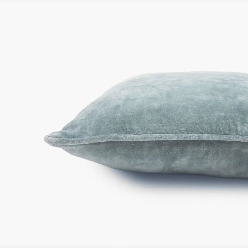 Soft Blue Velvet Euro Sham