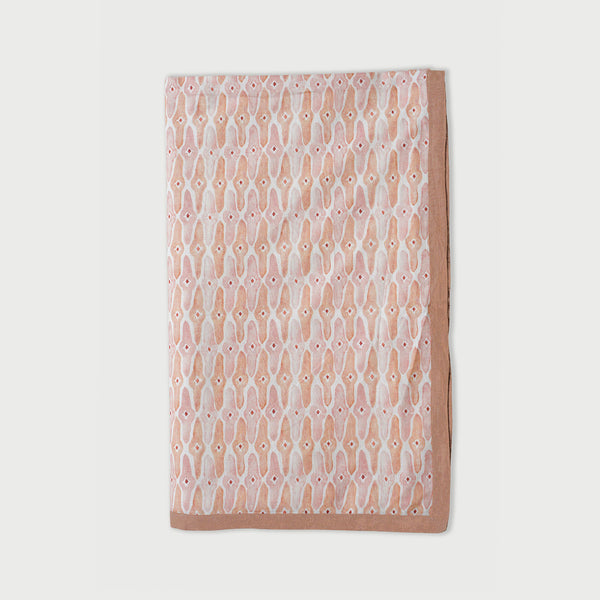 Mosaic Blush Linen Bedspread