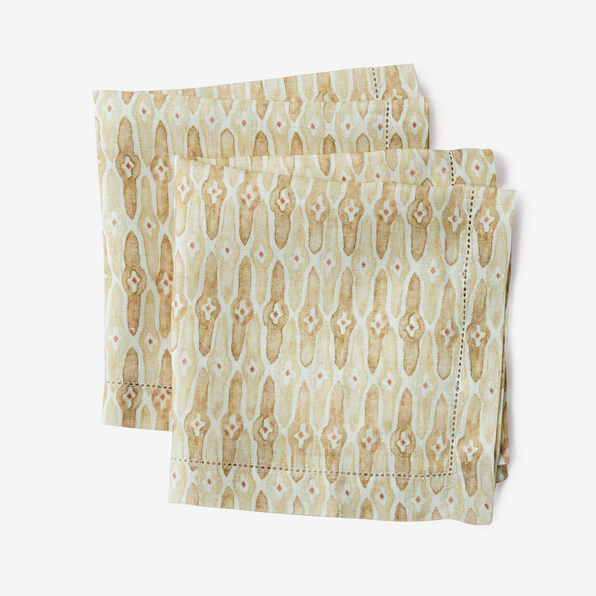 Mosaic Sand Linen Table Napkins | Set of 2