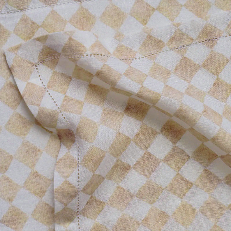 Checker Beige Table Mats-Set of 2