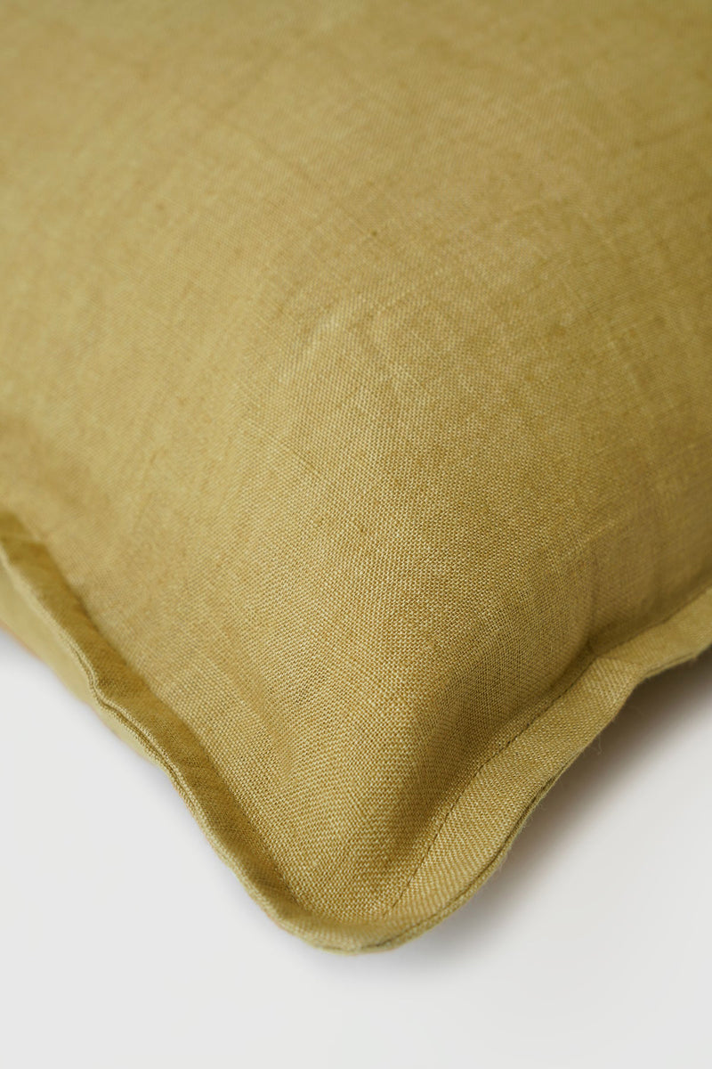 Ochre Linen Pillow Cover