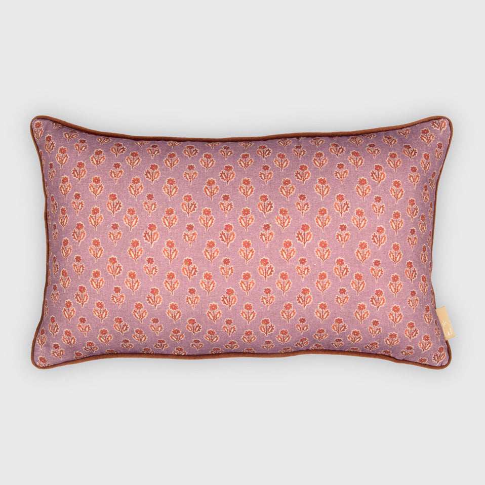 Viola Lavender Cotton Oblong Cushion Cover