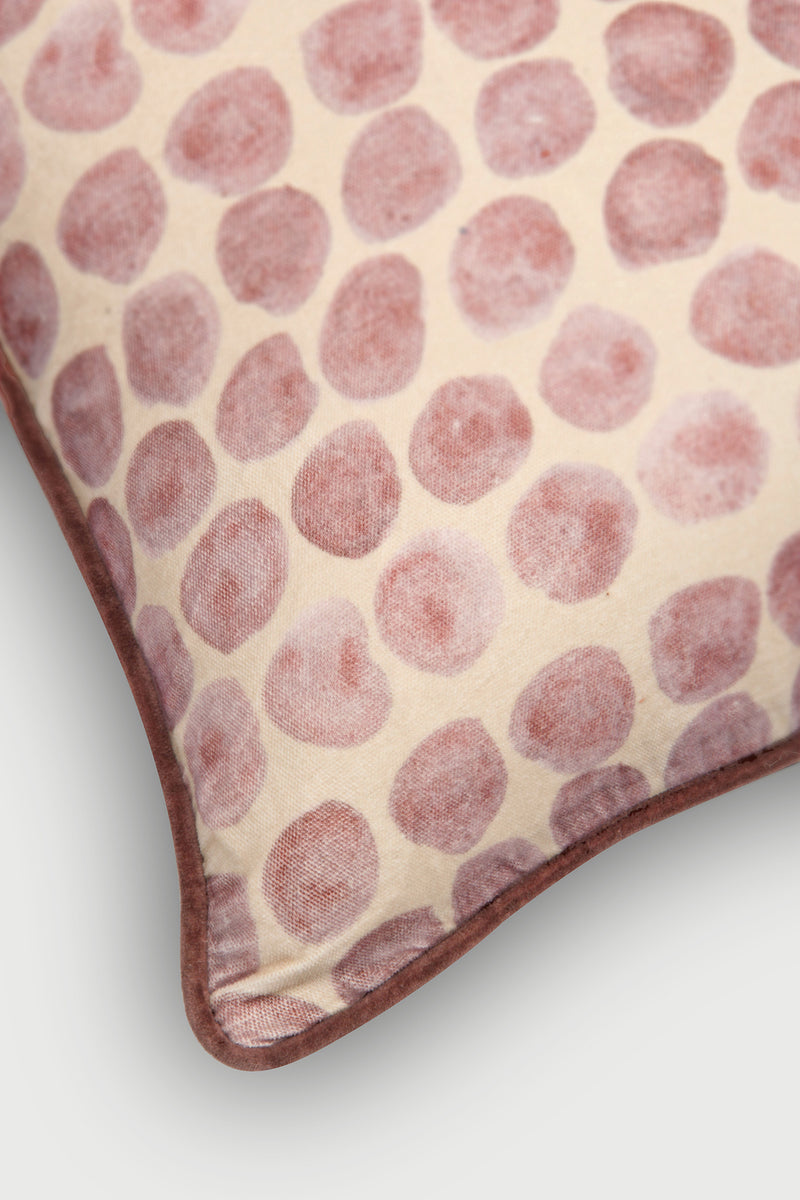 Polka Dot Lavender Velvet Cushion Cover