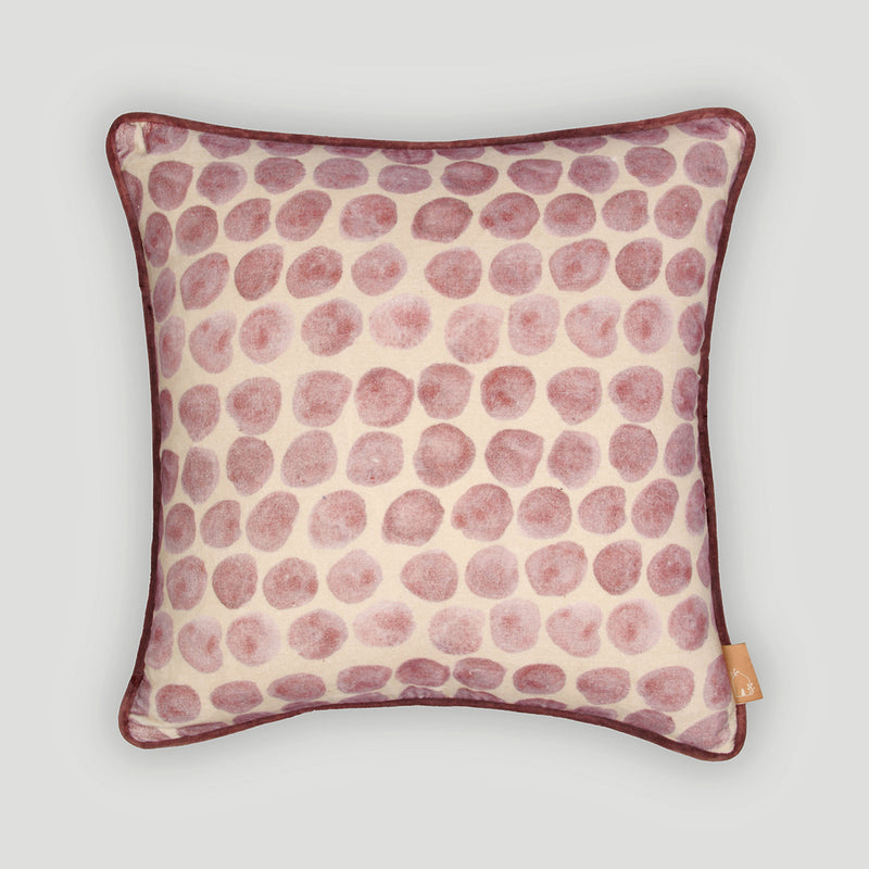 Polka Dot Lavender Velvet Cushion Cover