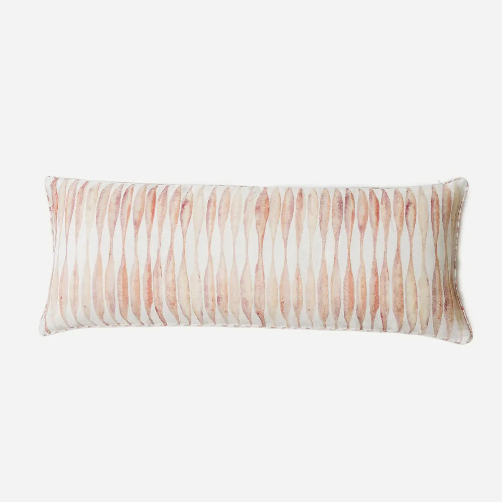 Ripple Blush Linen Lumbar Cushion Cover