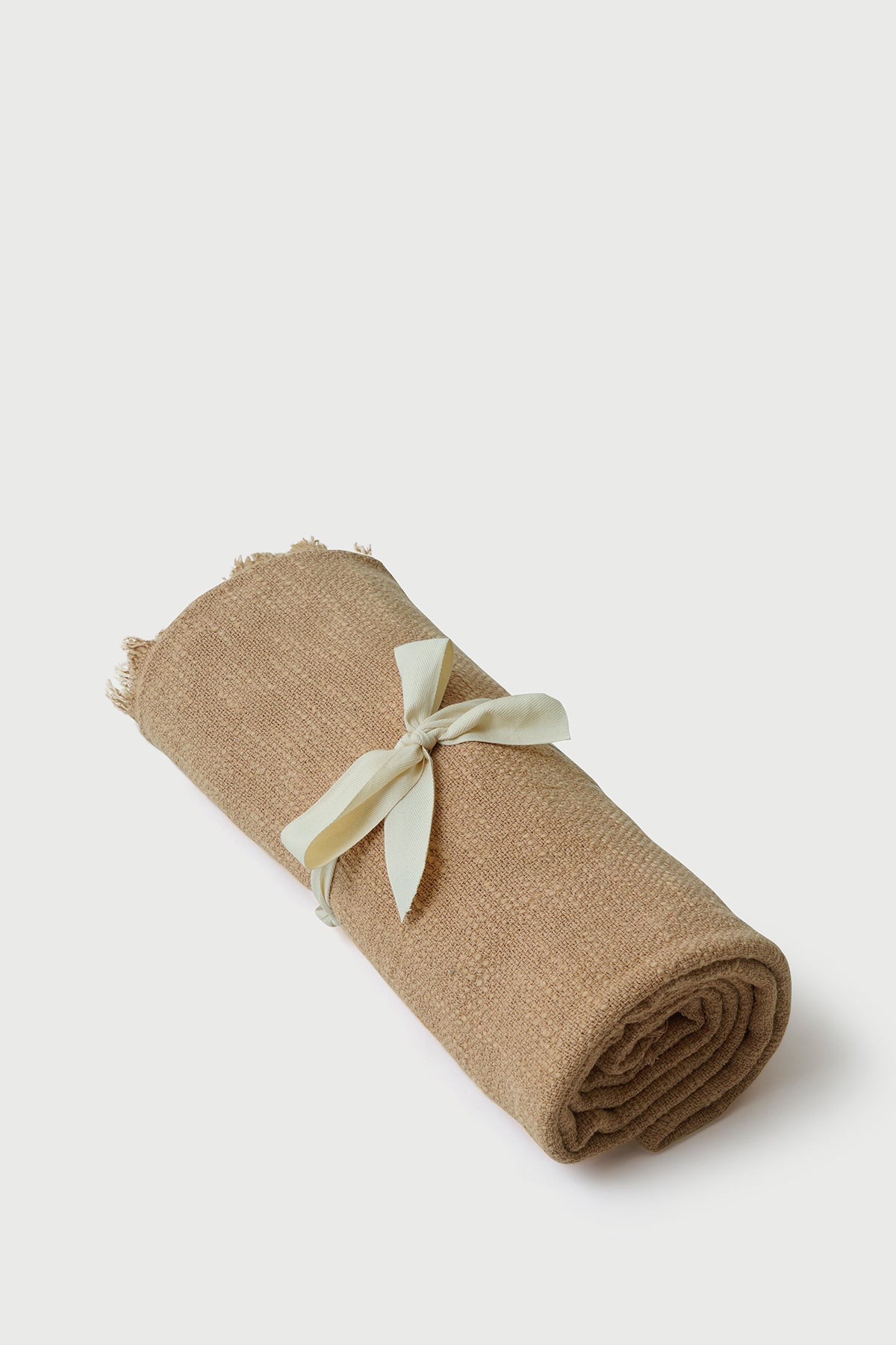 Handloom Cotton Slub Beige Throw