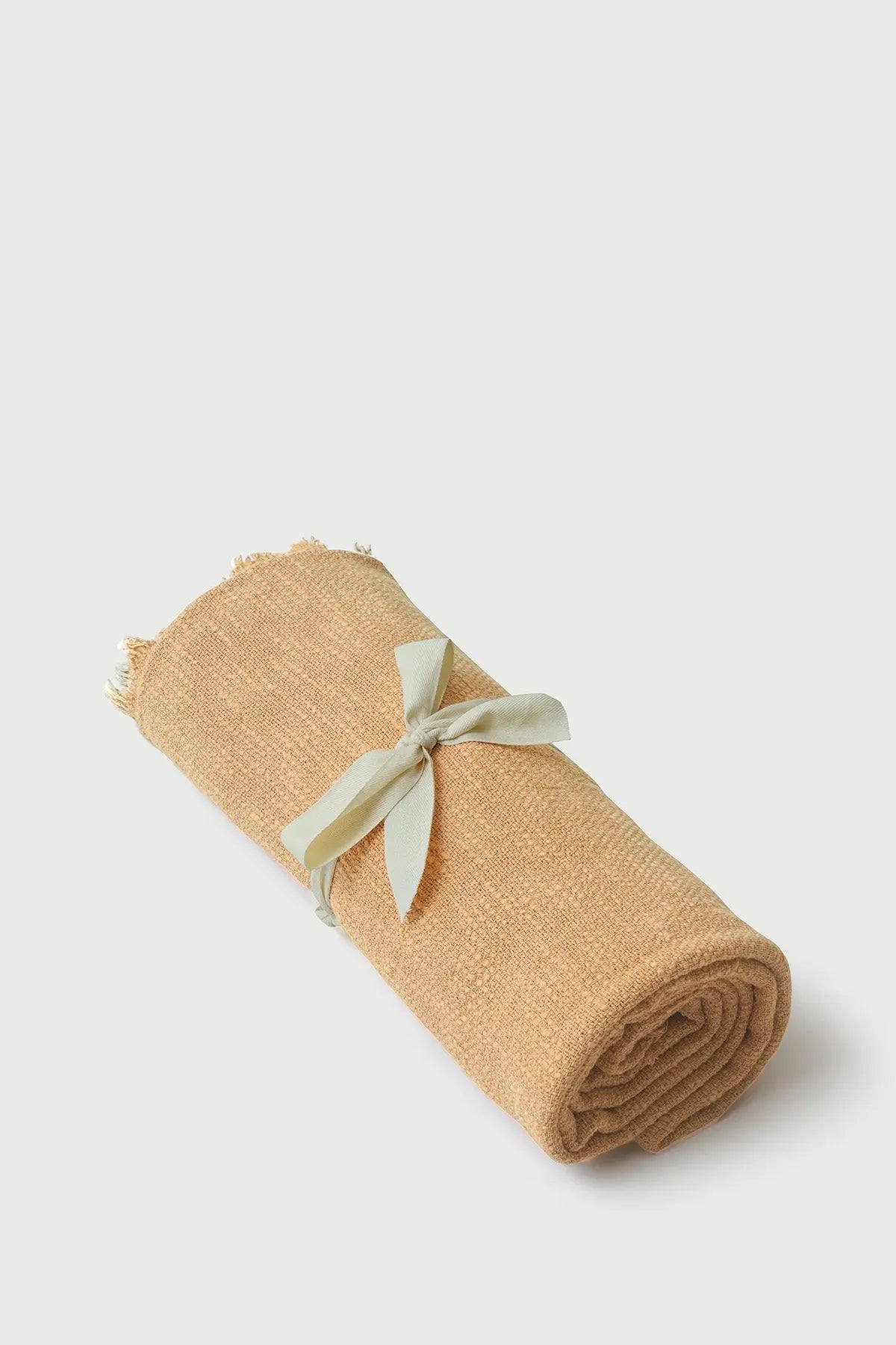 Handloom Cotton Slub Beige Throw SanctuaryLiving