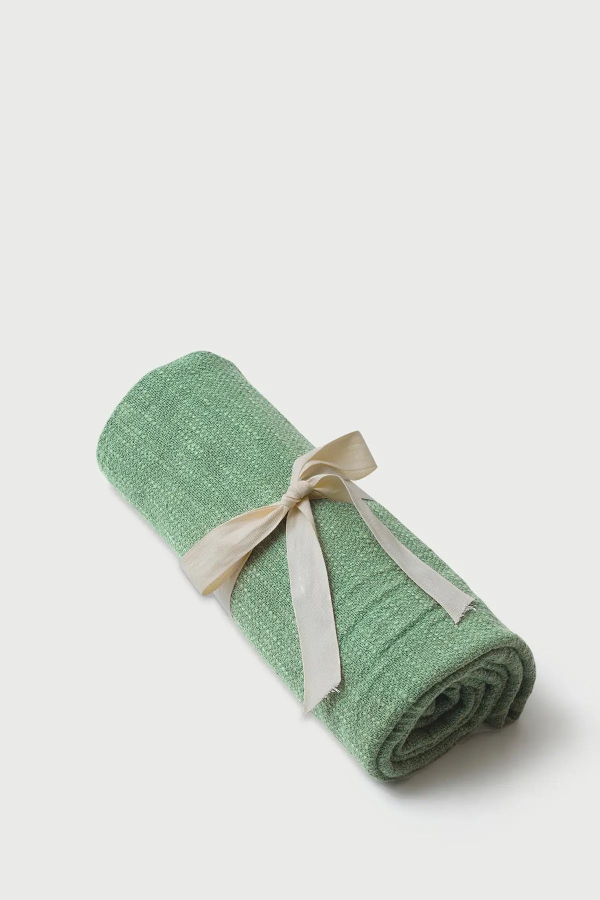 Handloom Cotton Slub Green Throw SanctuaryLiving