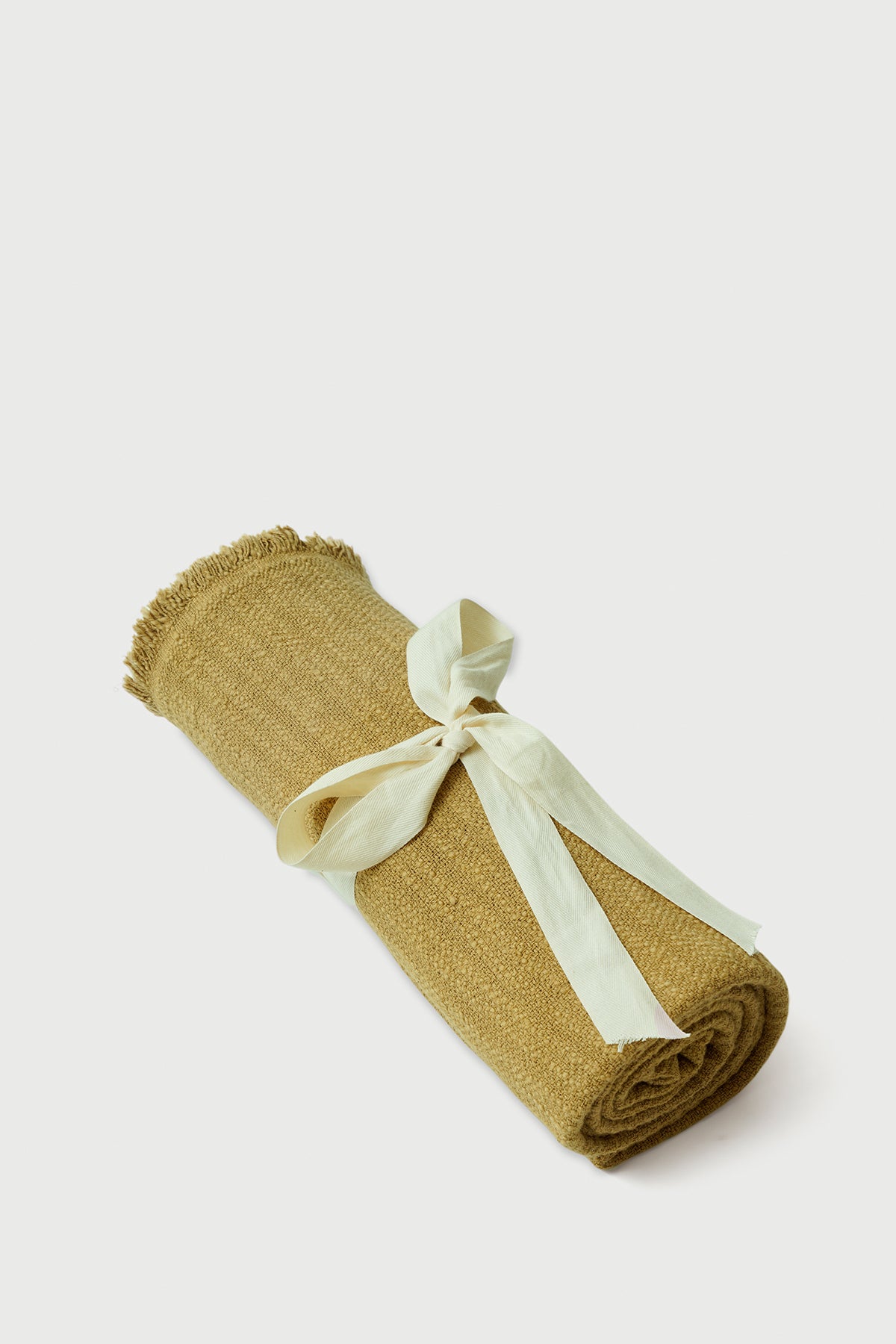 Handloom Cotton Slub Ochre Throw