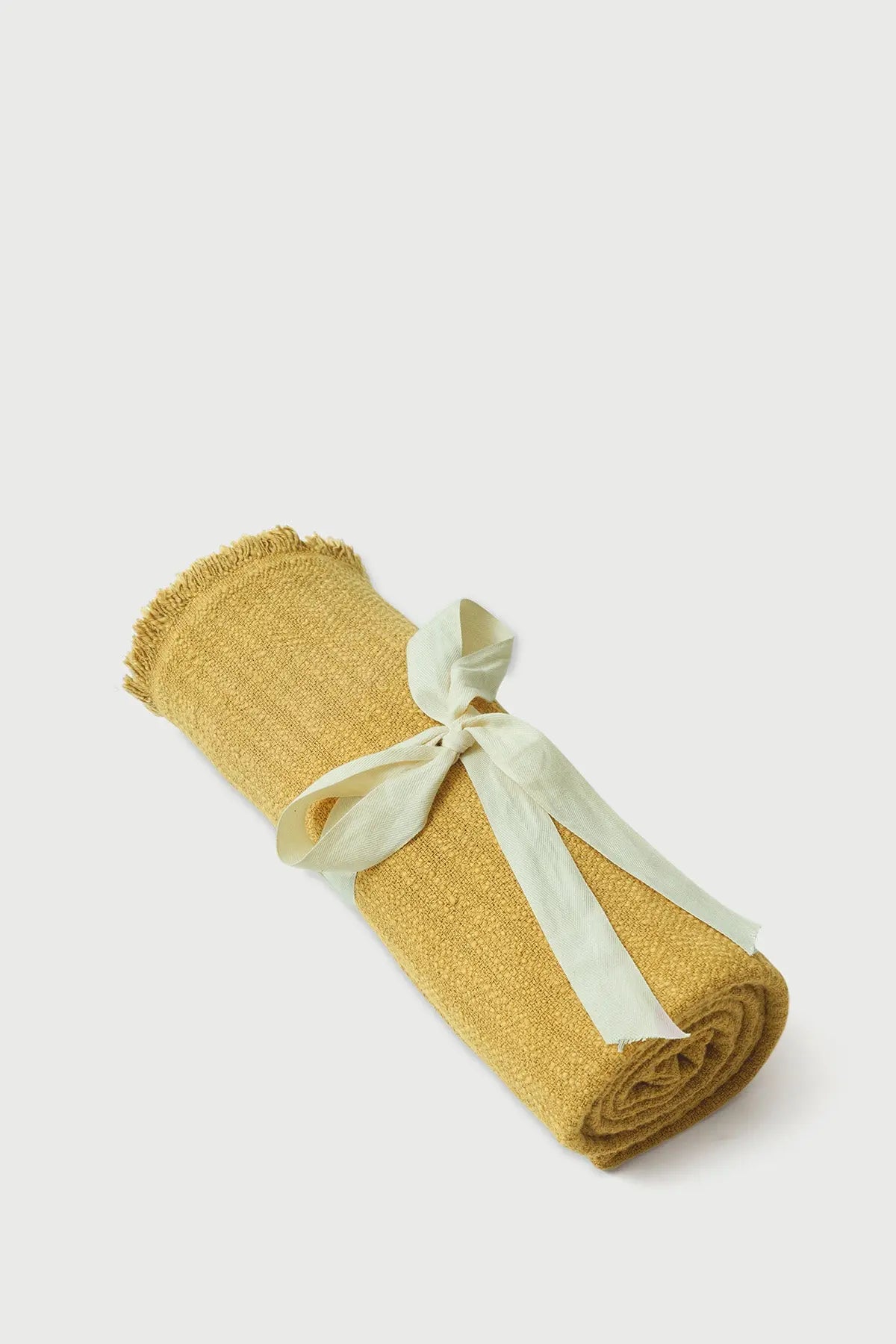 Handloom Cotton Slub Ochre Throw SanctuaryLiving