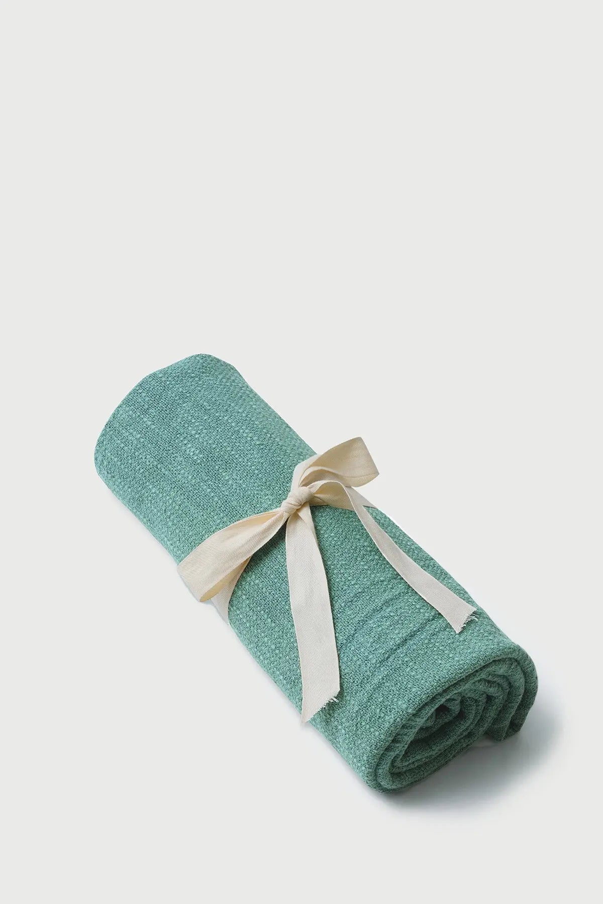 Handloom Cotton Slub Teal Throw SanctuaryLiving