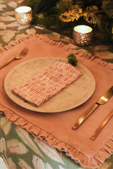 Herringbone Ruffle Blush Table Mats | Set of 2