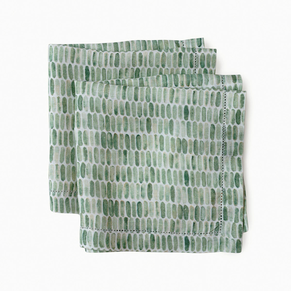 Speckle Green Linen Table Napkins | Set of 2