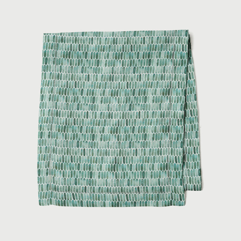 Speckle Teal Linen Table Runner