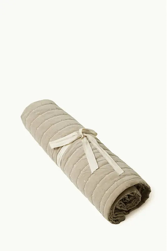 Sitara Oatmeal Velvet Embroidered Quilt