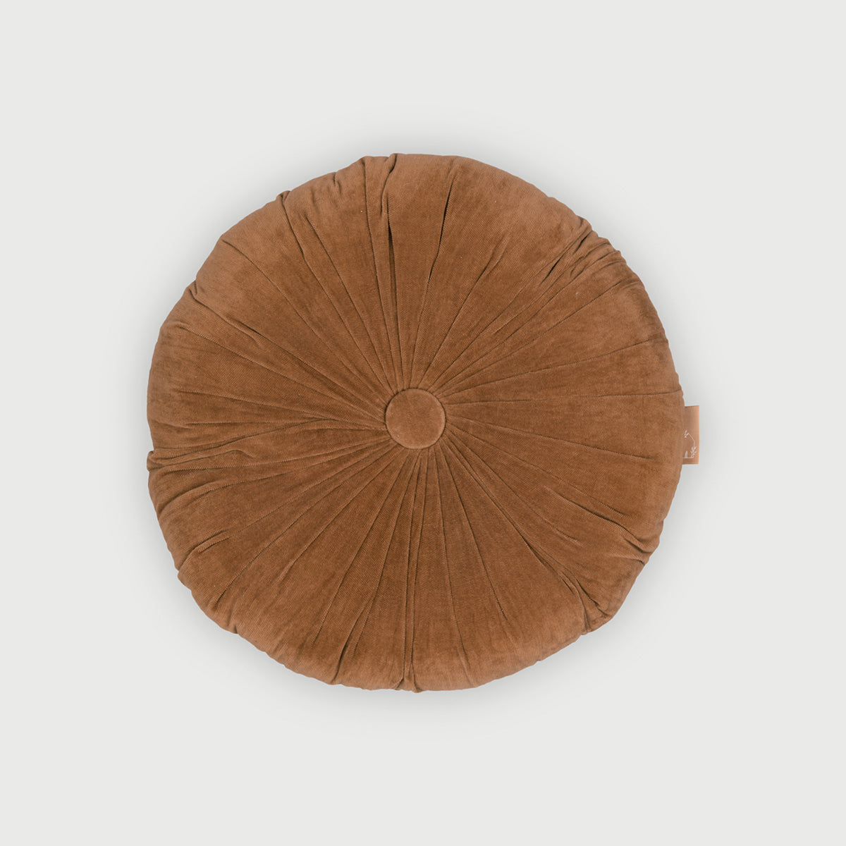 Cuddle Tan Brown Velvet  Round Cushion
