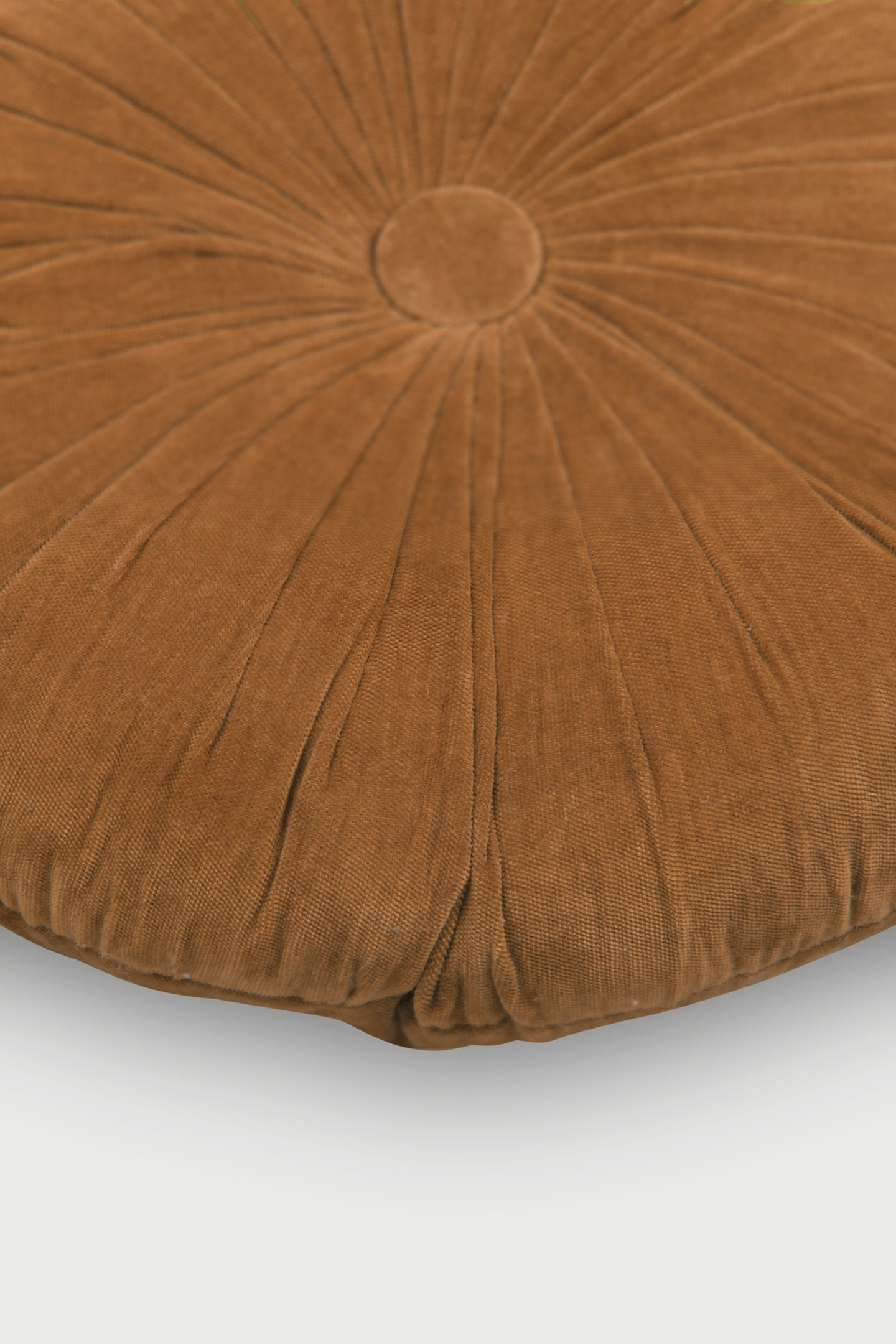 Cuddle Tan Brown Velvet  Round Cushion