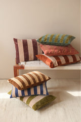 Holly Spice Velvet Stripe Cushion Cover