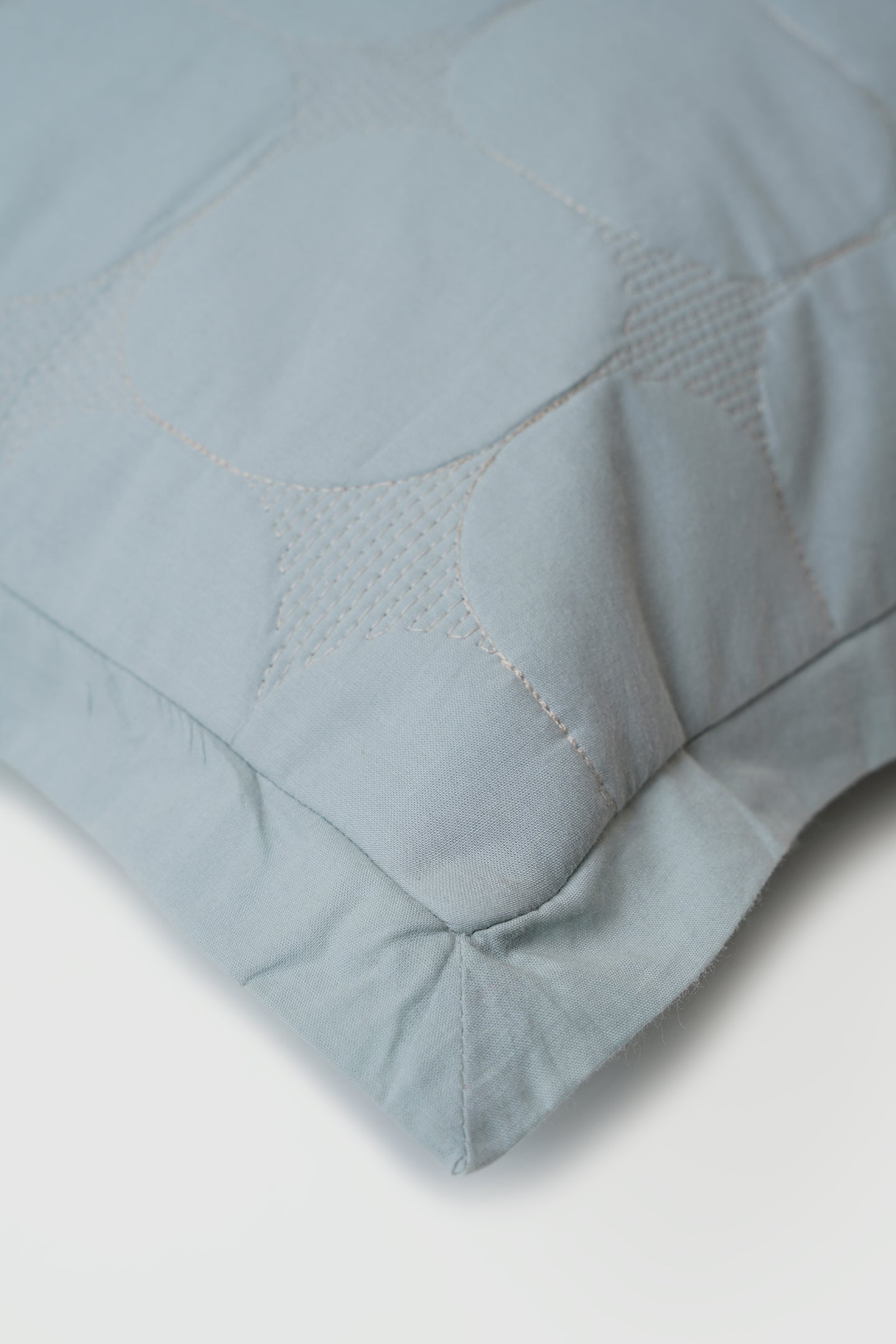 Zen Baby Blue Quilted Cotton Bedding Set
