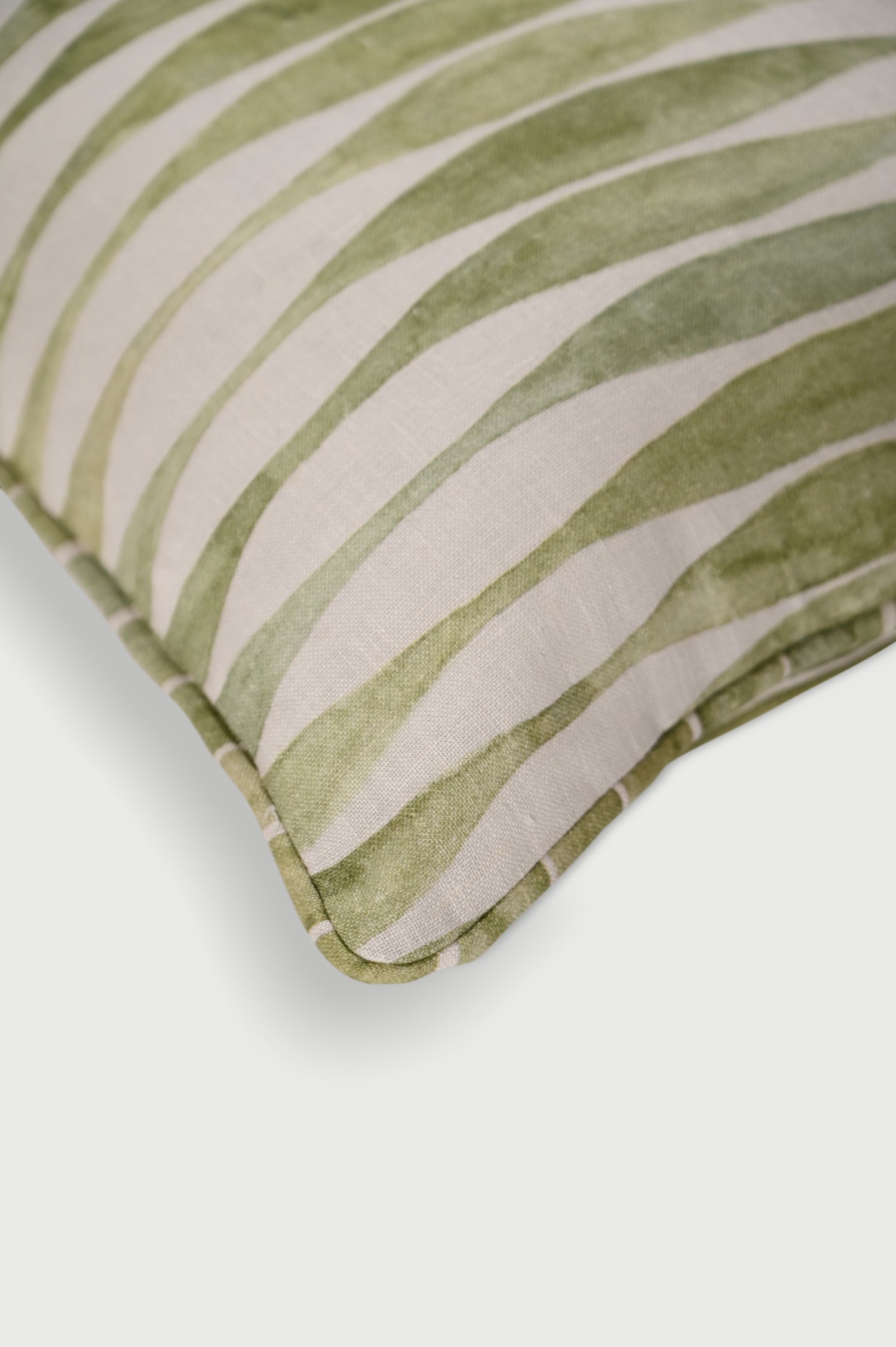 Ripple Sage Oblong Linen Cushion Cover