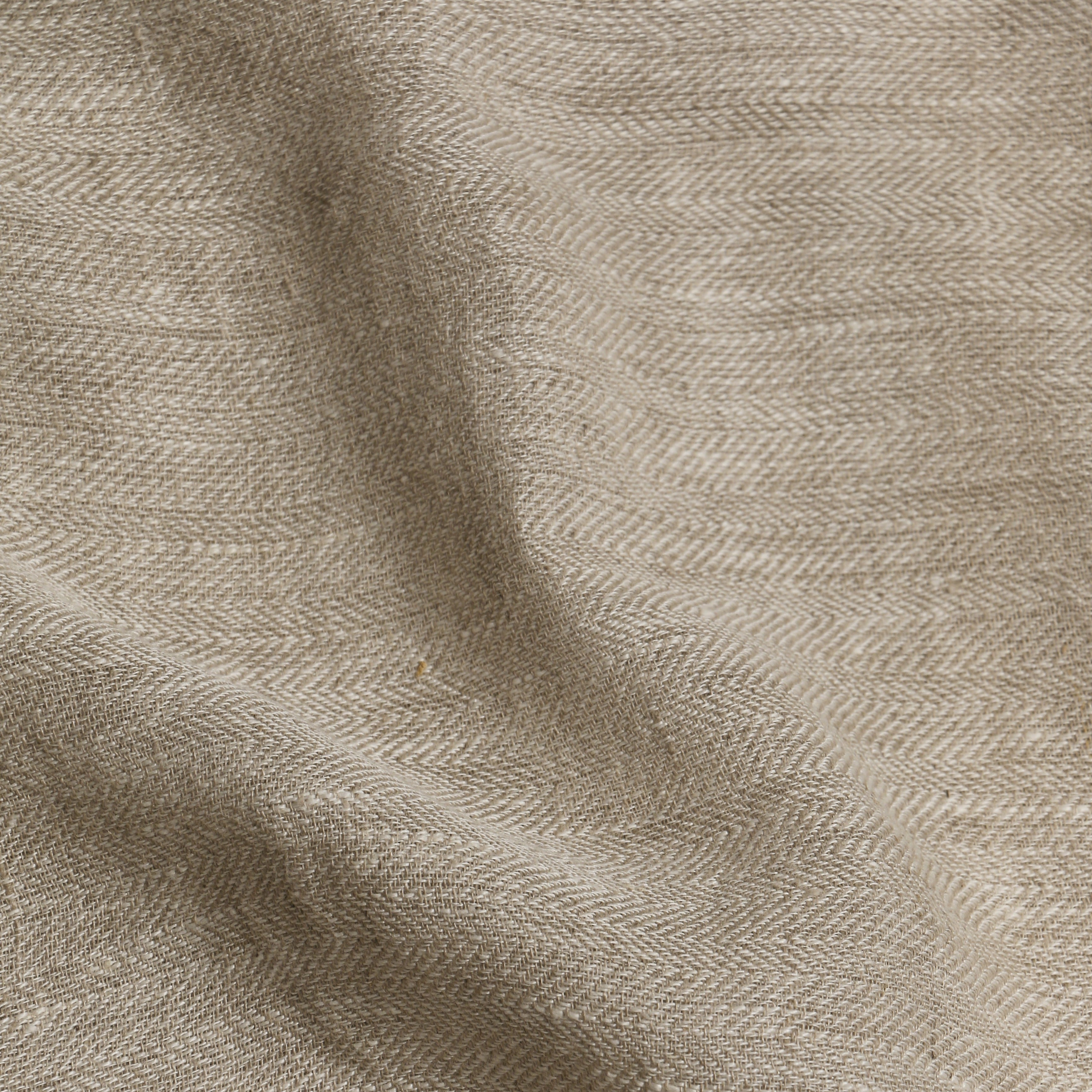 Herringbone Linen Oatmeal Fabric