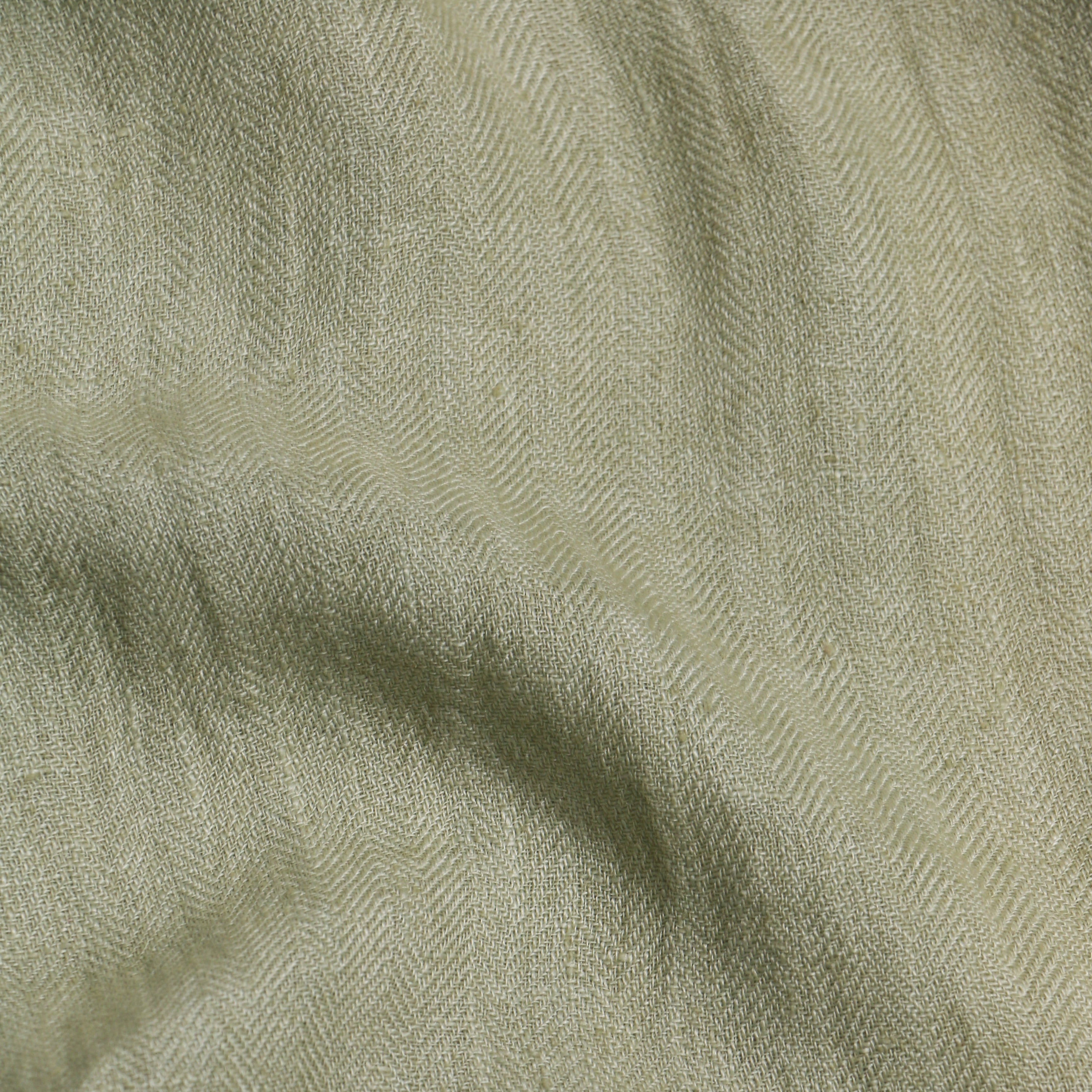 Herringbone Linen Sage Fabric