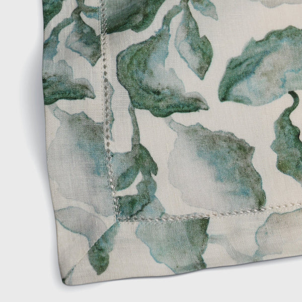 Cascade Teal Linen Table Cover