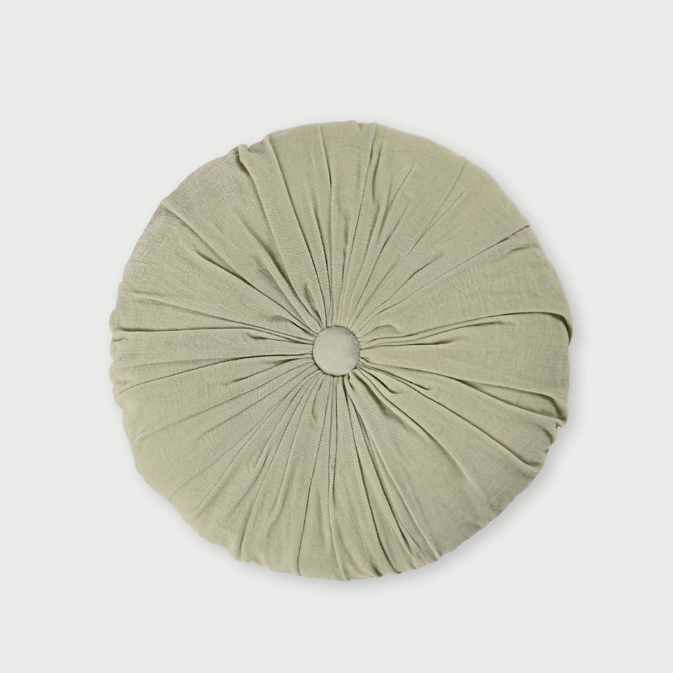 Cuddle Pistachio Velvet Round Cushion