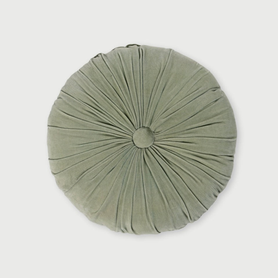Cuddle Sage Velvet Round Cushion