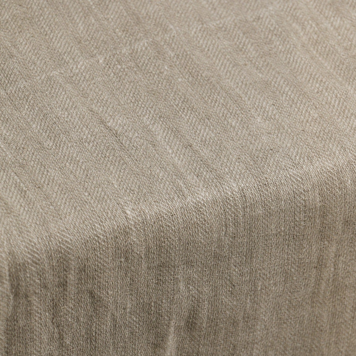 Oatmeal Herringbone Linen Table Cover