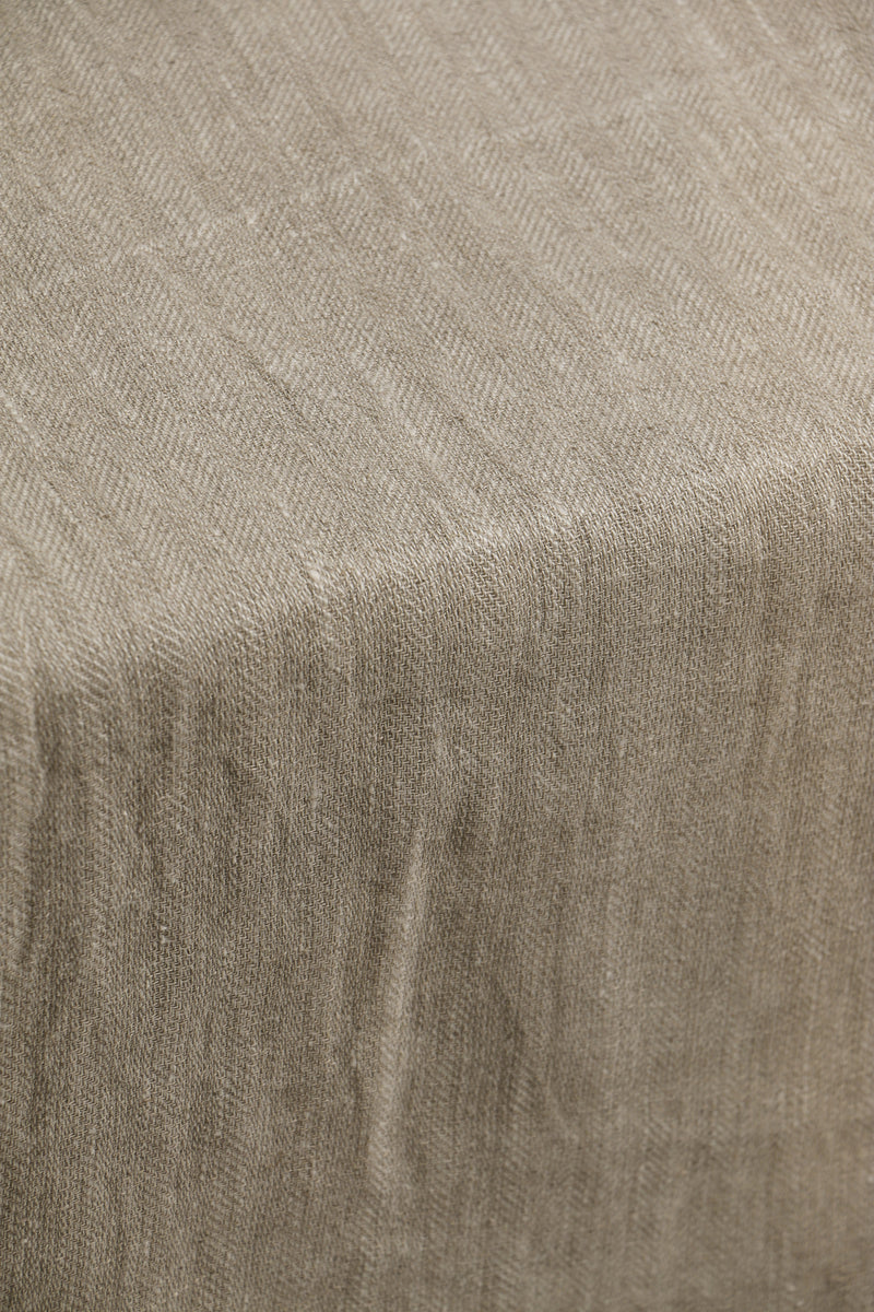 Linen Herringbone Oatmeal Fabric