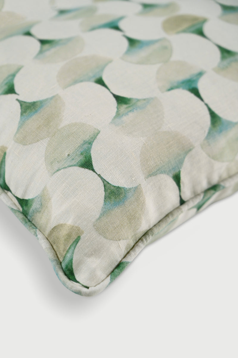 Cove Teal Oblong Linen Cushion Cover