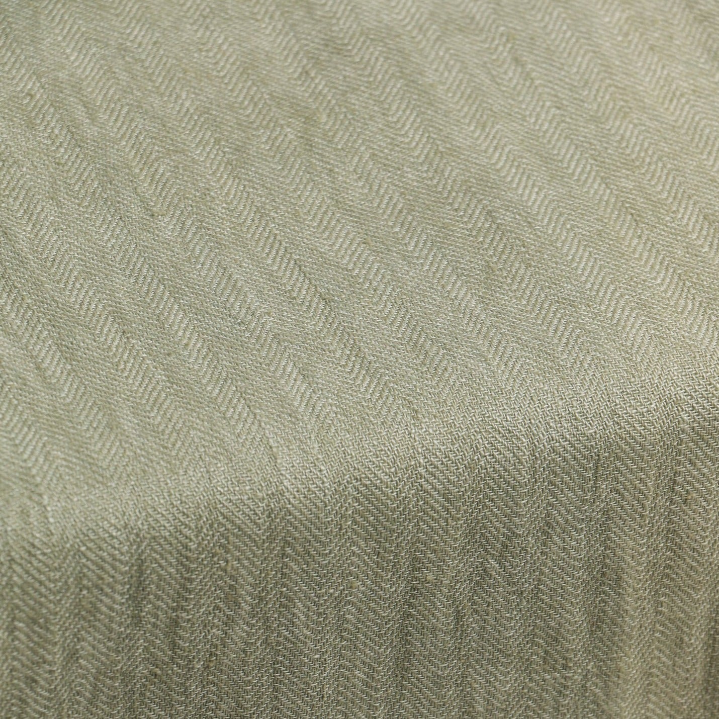 Sage Herringbone Linen Table Cover