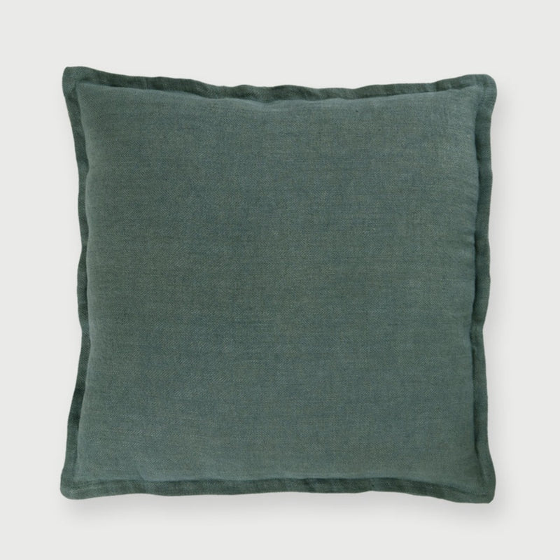 Linen Herringbone Teal Cushion Cover