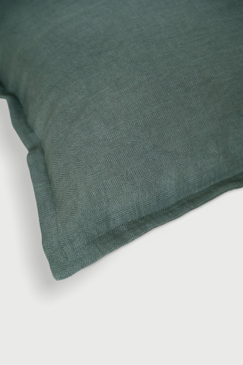 Linen Herringbone Teal Cushion Cover