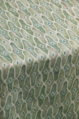 Mosaic Sage Linen Printed Fabric