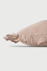 Linen Ruffle Blush Pillow Cover