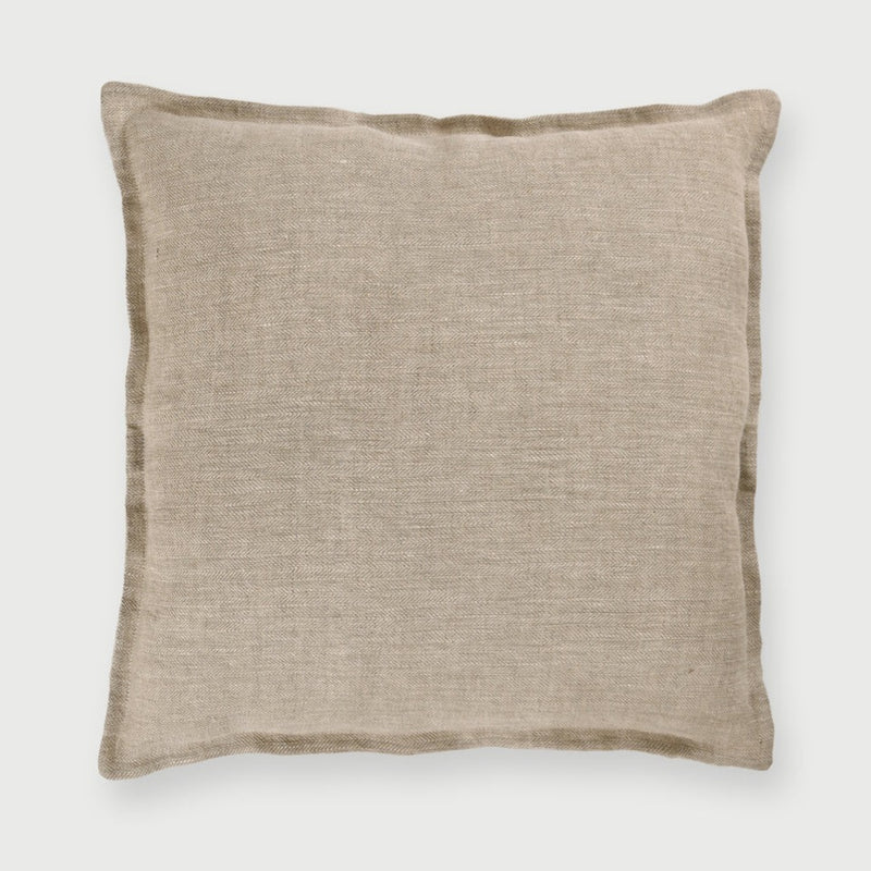 Linen Herringbone Oatmeal Cushion Cover