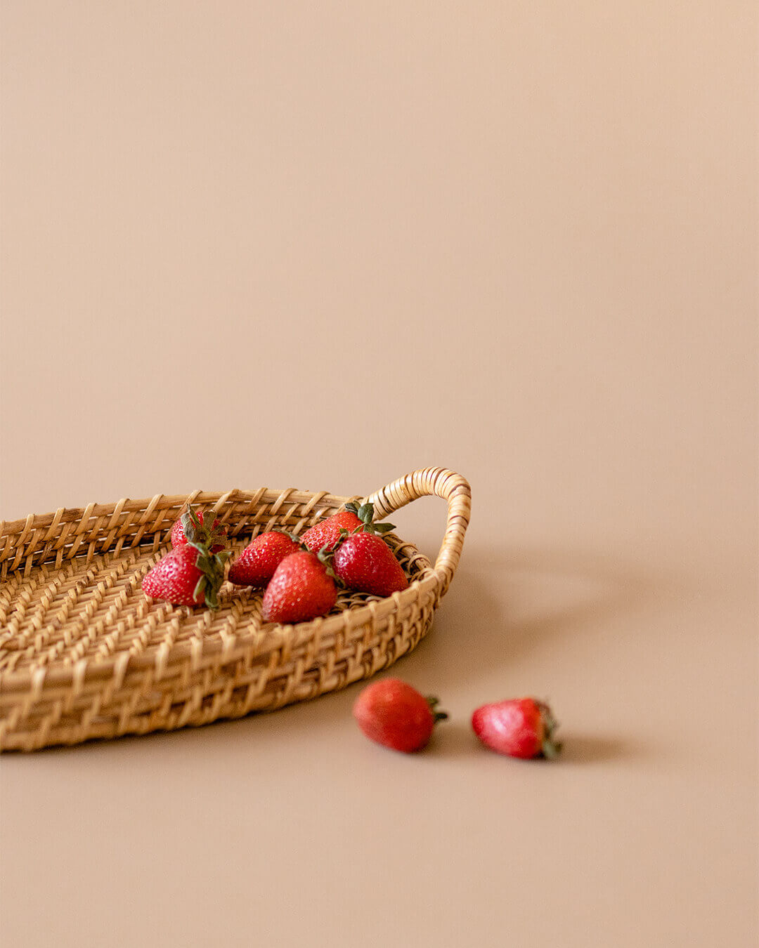 Cane Oval Tray with Handles