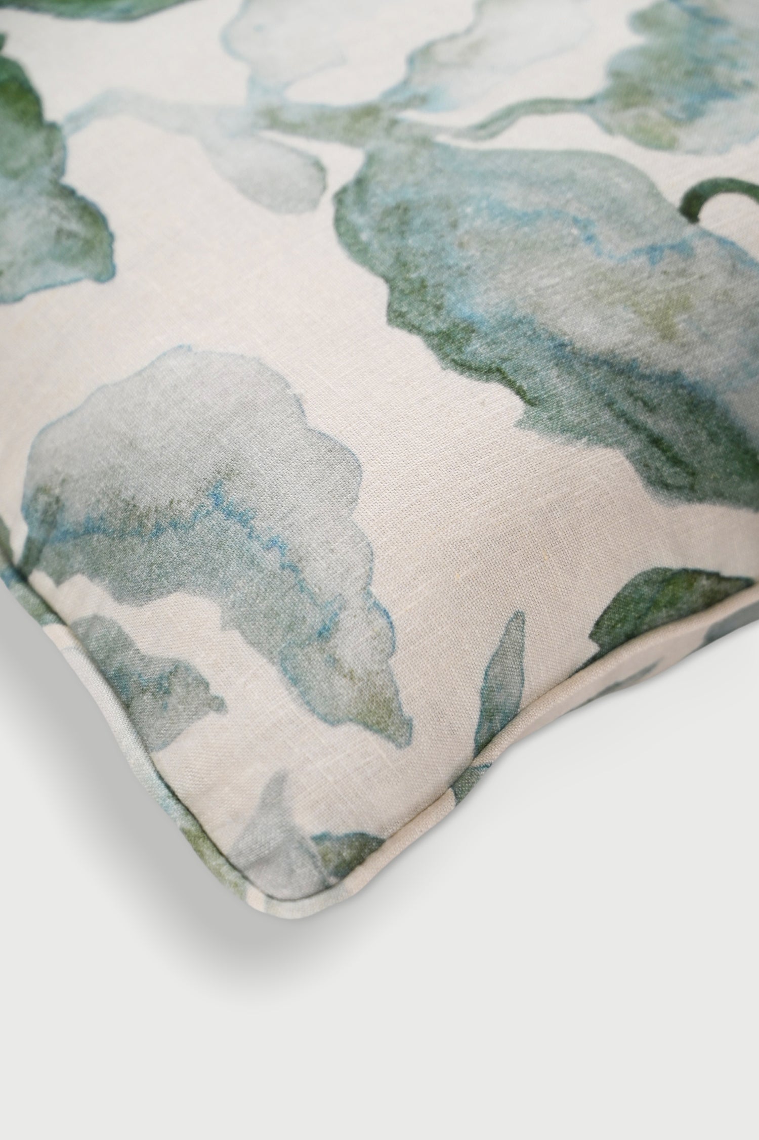 Cascade Teal Linen Cushion Cover - Teal
