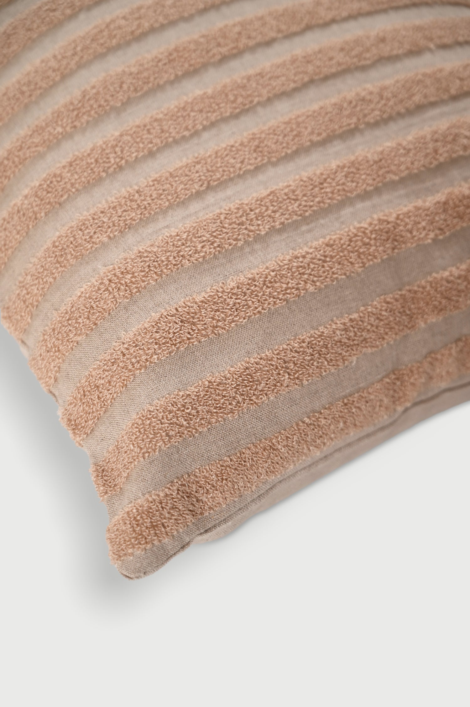 Stripe Blush Embroidered Linen Cushion Cover