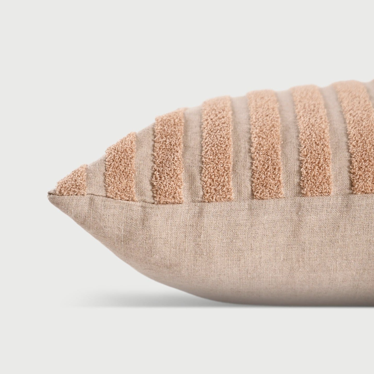 Stripe Blush Embroidered Linen Cushion Cover