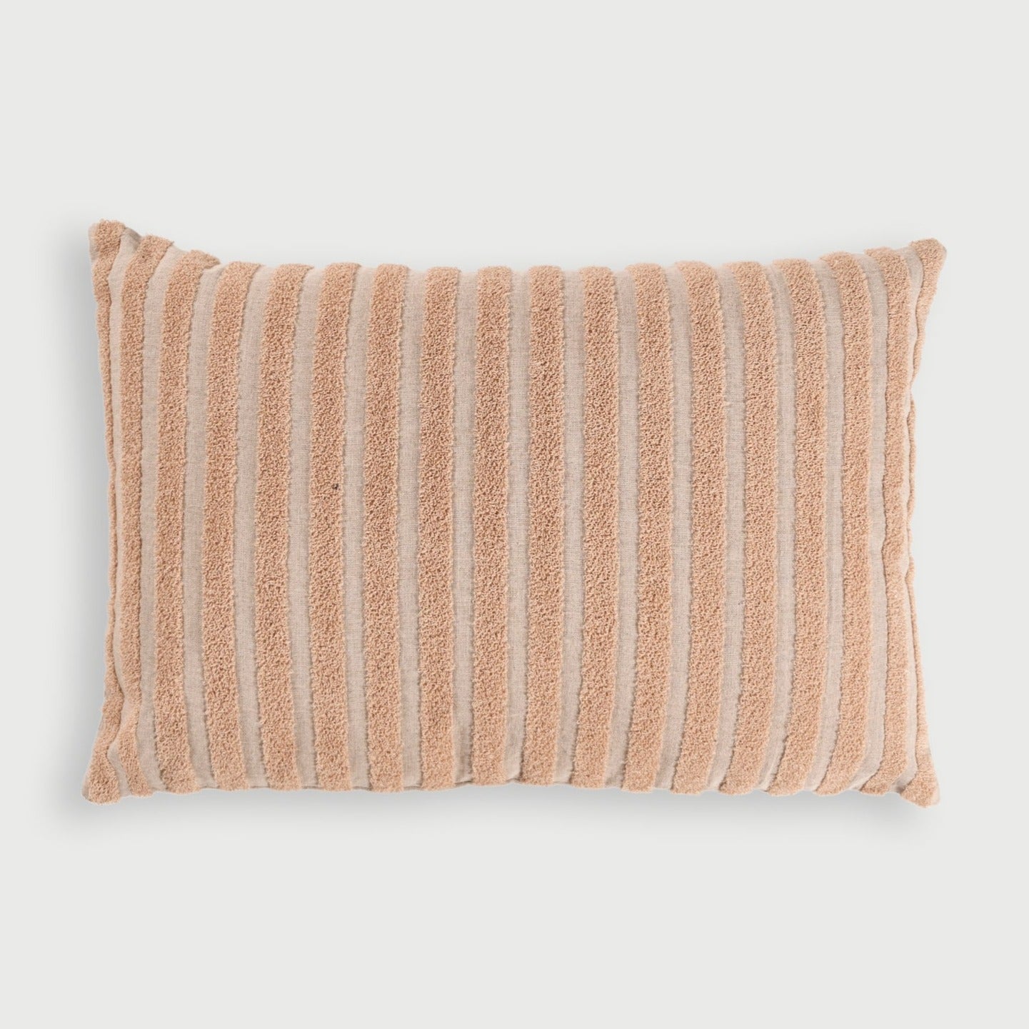 Stripe Blush Embroidered Linen Cushion Cover