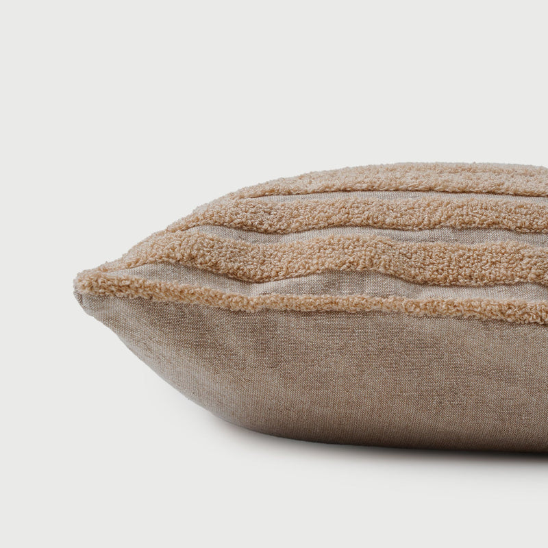 Striped Blush Chambray Cotton Cushion Cover