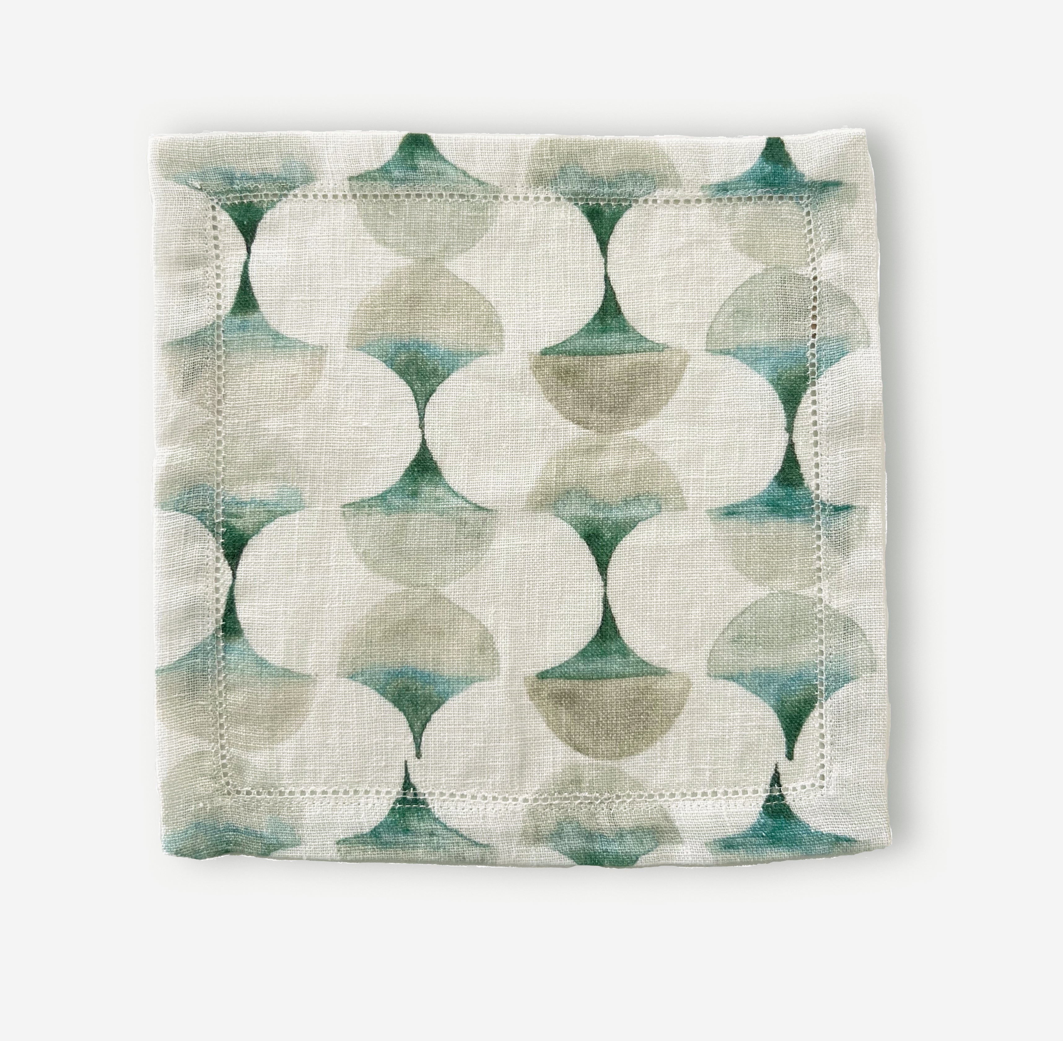 Cove Teal Linen Cocktail Napkins-Set of 4