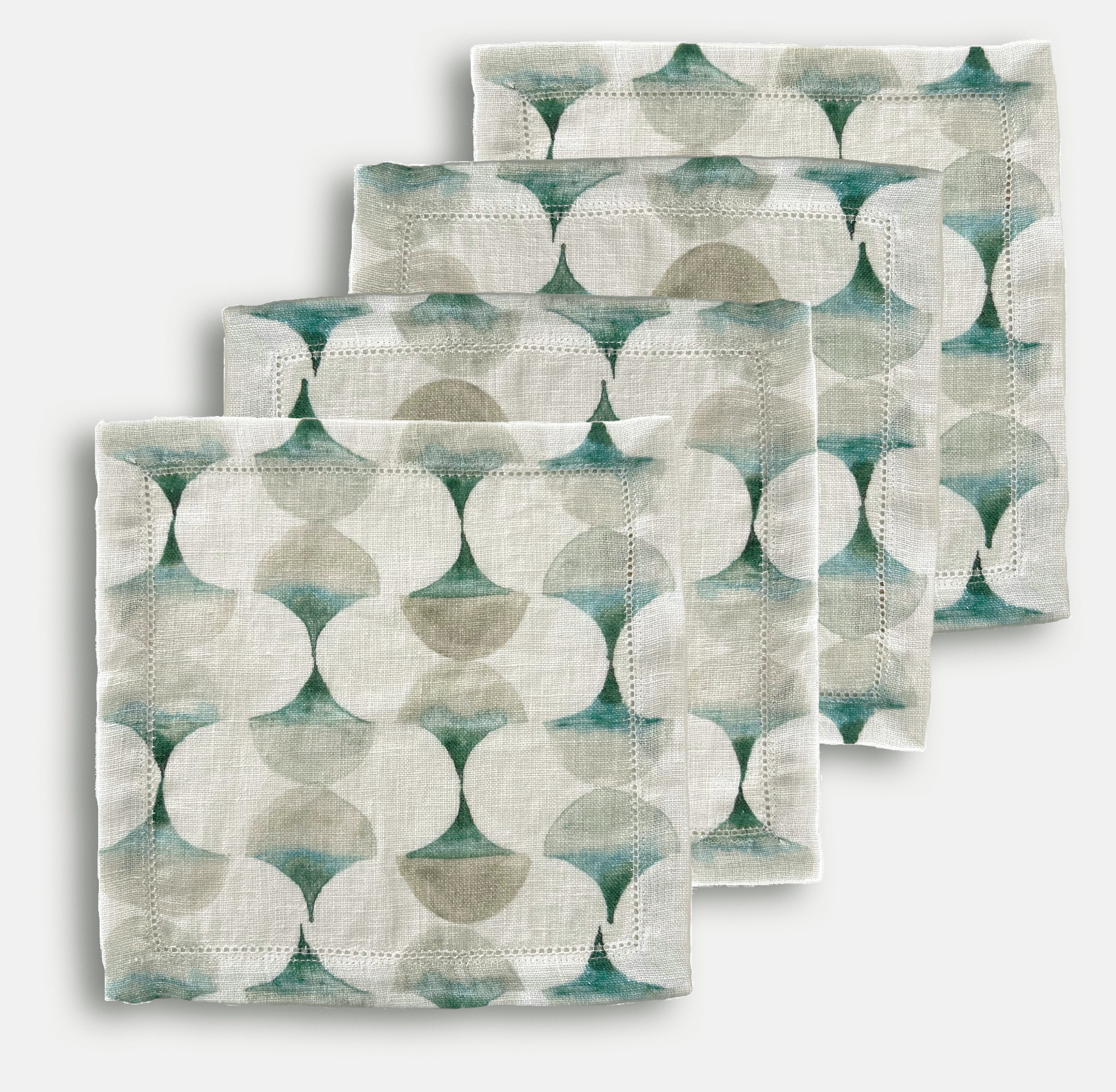 Cove Teal Linen Cocktail Napkins-Set of 4