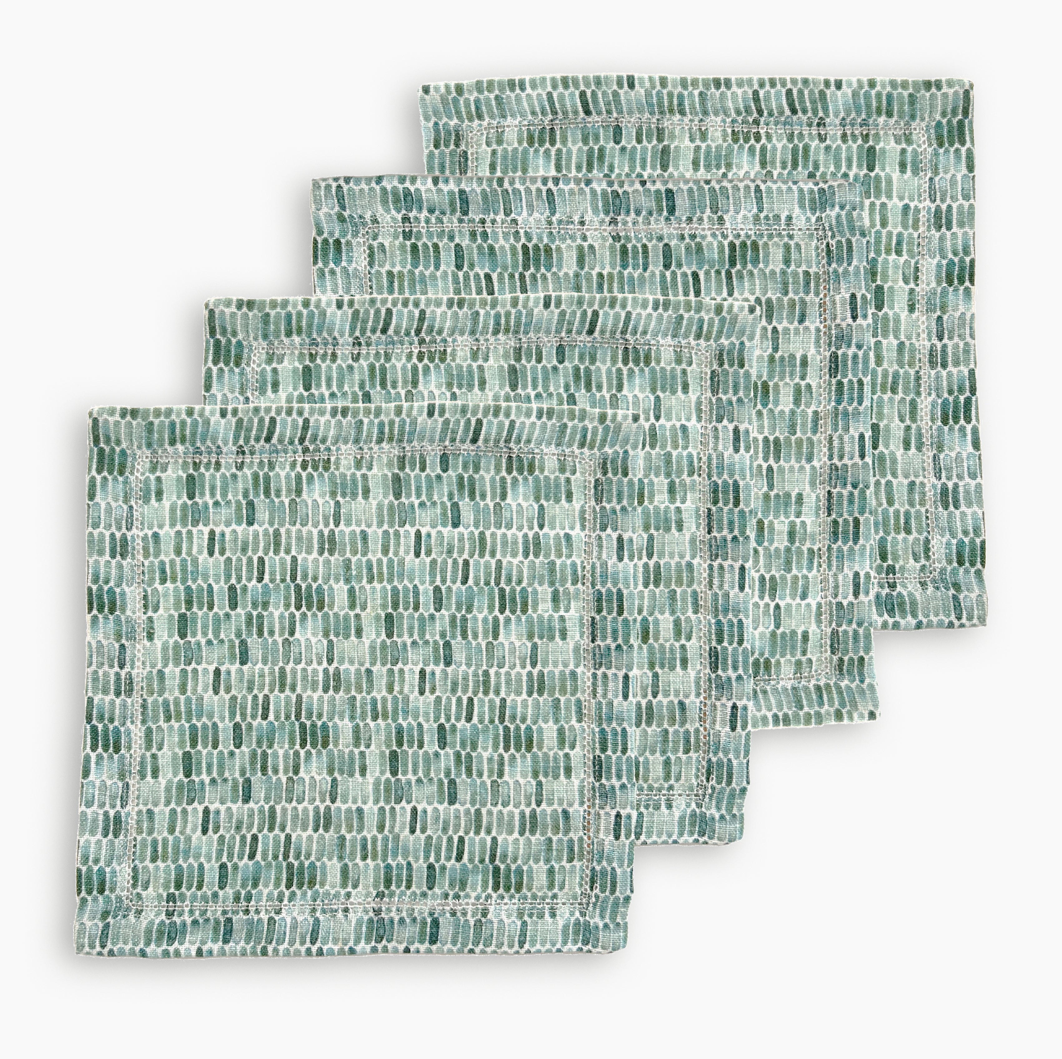 Speckle Teal Linen Cocktail Napkins-Set of 4