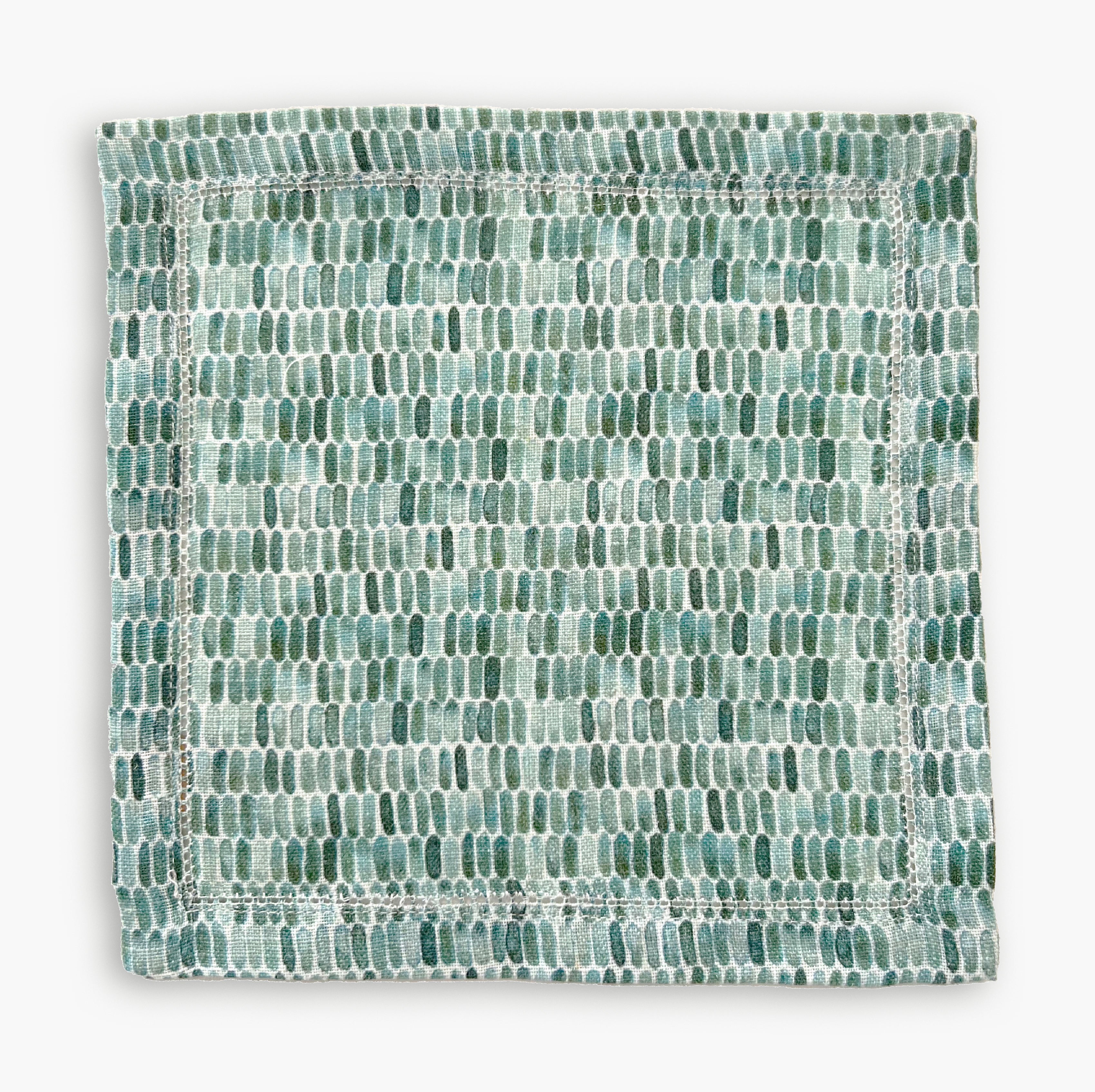 Speckle Teal Linen Cocktail Napkins-Set of 4