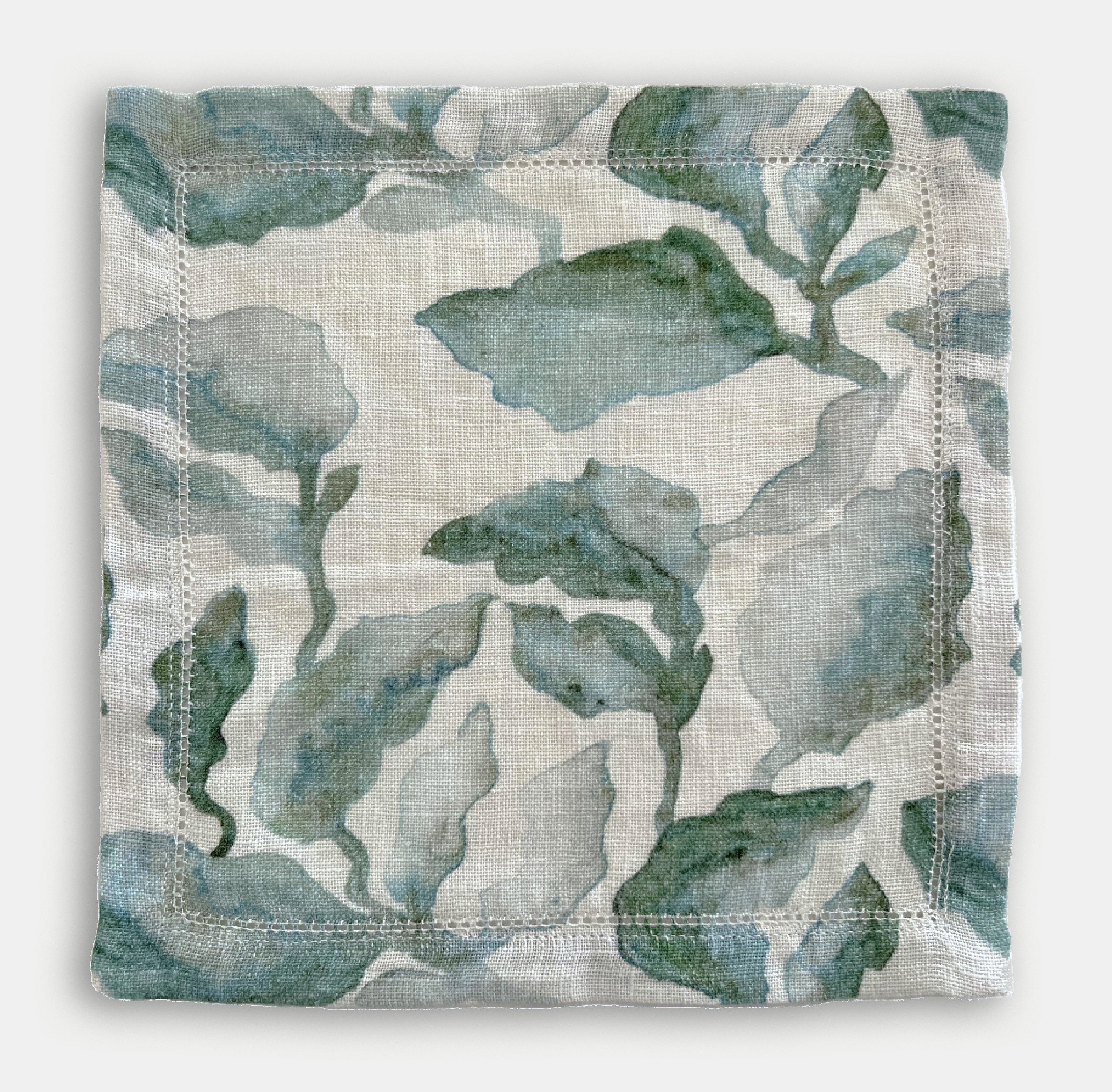 Cascade Teal Linen Cocktail Napkins-Set of 4